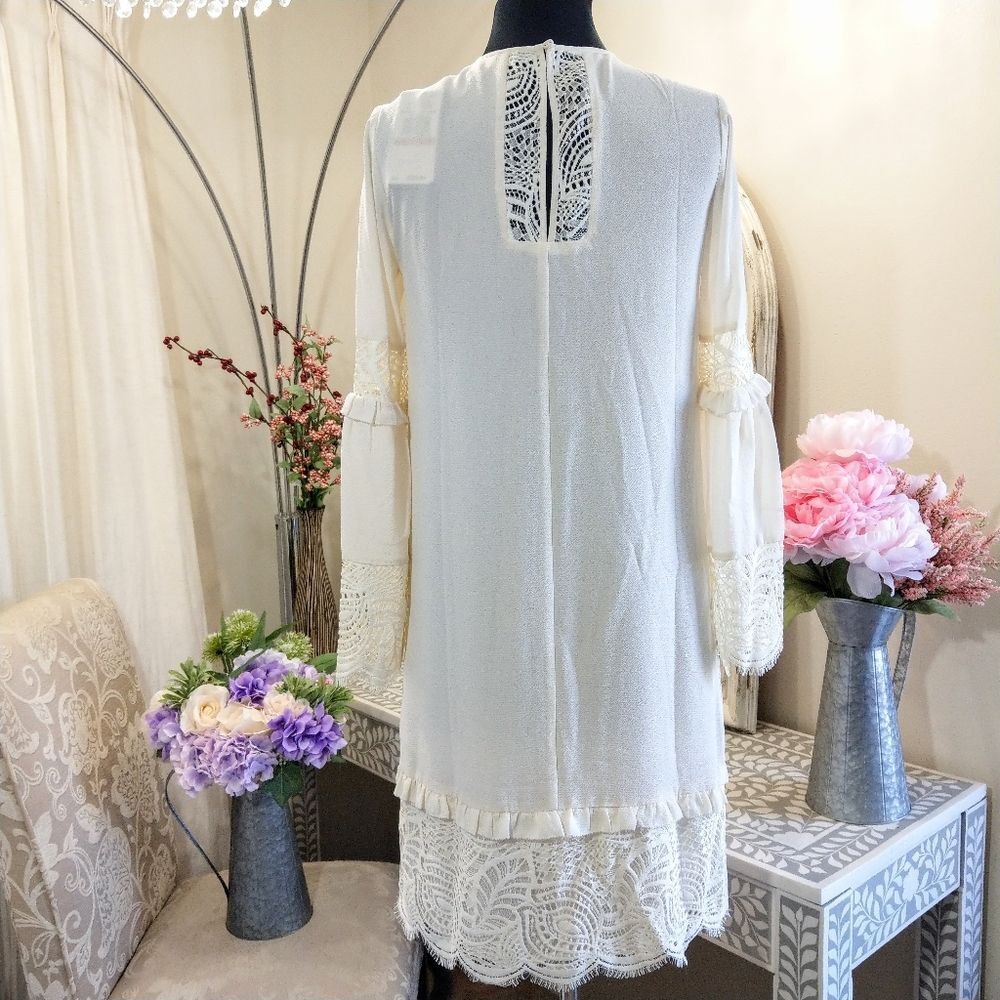 🍒NWT🍒 MICHAEL KORS SHIFT LACE TRIM DRESS - Picture 5 of 8
